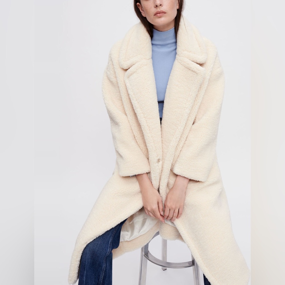 Maje along Cream Teddy Jacket